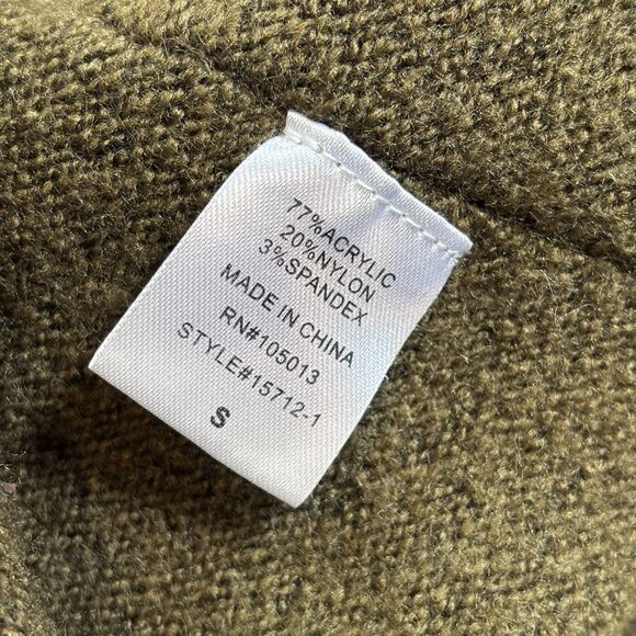 Andree By Unit oversizes Women's Olive Green Turtleneck Sweater Size Small - Picture 13 of 14